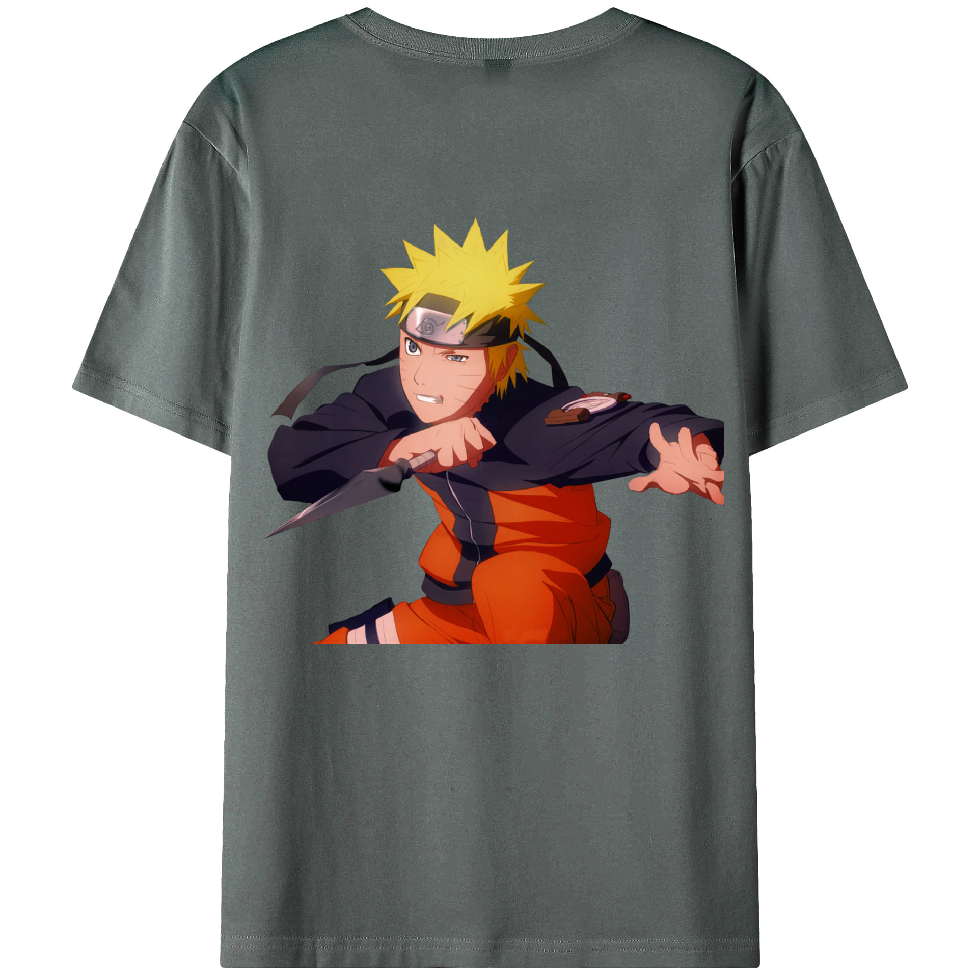 （画像用） NARUTO -ナルト- うずまき ナルト Uzumaki Naruto 綿100％ メンズ半袖Tシャツ（バックプリント） 通気性